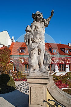 Mercury Statue of Vrtba Garden in Prague