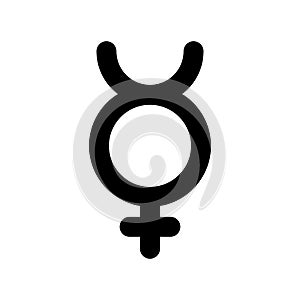 Mercury symbol, planet sign icon, vector illustration