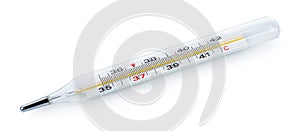 Mercury thermometer isolated