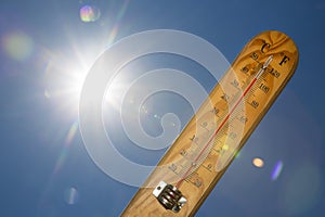 Mercury thermometer Summer heat Sun light