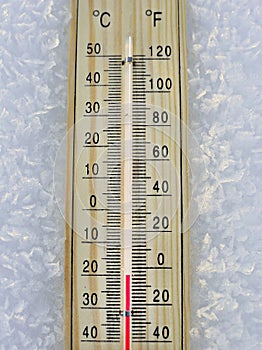 Mercury wooden thermometer