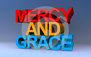 mercy and grace on blue