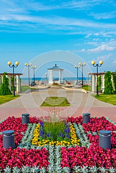 Mere puiestee promenade leading to a beach in Sillamae