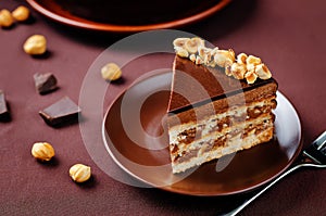 Merengue hazelnut chocolate cake