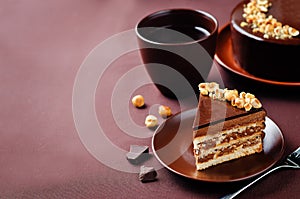 Merengue hazelnut chocolate cake