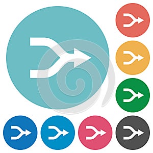 Merge arrows flat round icons