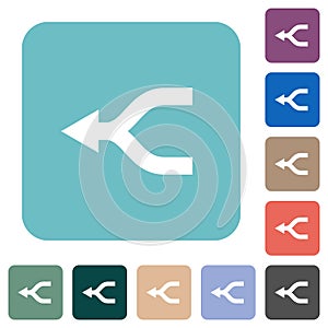 Merge arrows left rounded square flat icons
