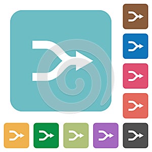 Merge arrows rounded square flat icons