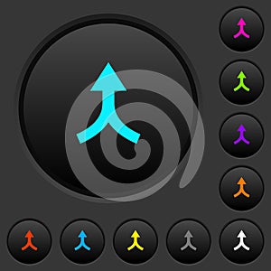 Merge arrows up dark push buttons with color icons