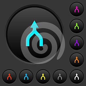 Merge arrows up dark push buttons with color icons