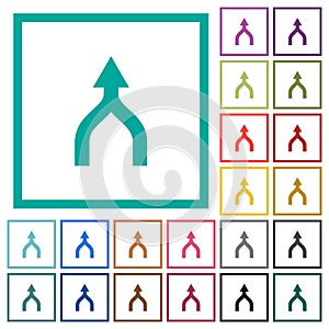 Merge arrows up flat color icons with quadrant frames
