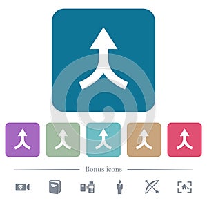 Merge arrows up flat icons on color rounded square backgrounds photo