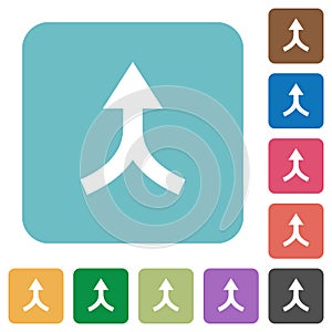 Merge arrows up rounded square flat icons