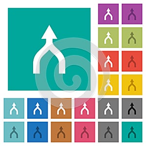 Merge arrows up square flat multi colored icons