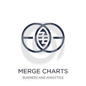 Merge charts icon. Trendy flat vector Merge charts icon on white