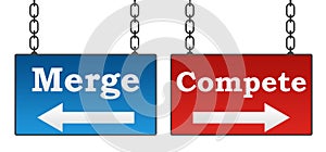 Merge Compete Signboard