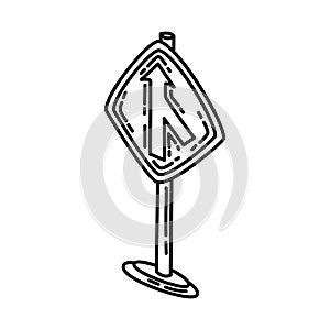 Merge Icon. Doodle Hand Drawn or Outline Icon Style