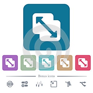 Merge shapes flat icons on color rounded square backgrounds