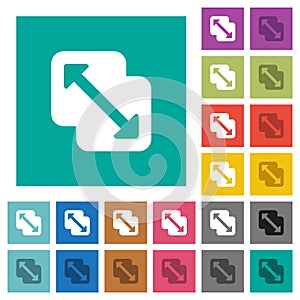 Merge shapes square flat multi colored icons