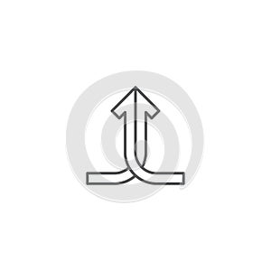 Merged arrow vector icon symbol isolated on white background photo