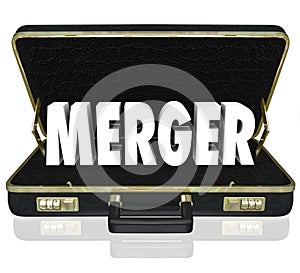Merger Word Business Briefcase Combine Companies Offer Proposal