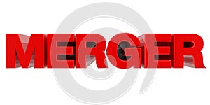 MERGER word on white background 3d rendering