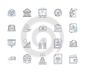 Mergers and acquisitions outline icons collection. Mergers, Acquisitions, Consolidations, Takeovers, Buyouts photo