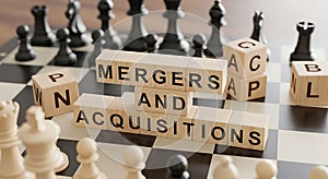 Mergers and Acquisitions strategy on a chess board