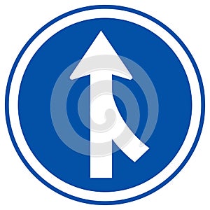 Merges Right Traffic Road Sign,Vector Illustration, Isolate On White Background, Symbols, Label. EPS10