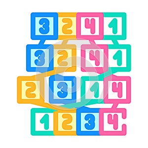 mergesort algorithm color icon vector illustration