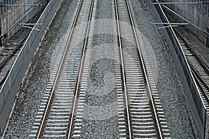 Merging railway tracks