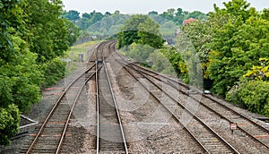 Merging railway tracks