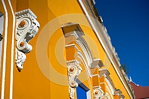 Merida city colorful facades Yucatan Mexico