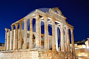 Merida Diana Temple in Badajoz Spain photo