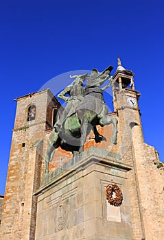 Trujillo, Extremadura, Spain. Equestrian statue of Fransisco Pisarro photo