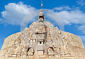 Merida, an iconic Homeland Monument Monumento a la Patria sculptured by Romulo Rozo, located at the runabout of Paseo de photo