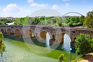 Merida in Spain roman bridge over Guadiana photo