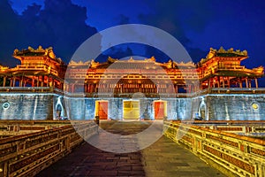 Meridian Gate of Imperial Royal Palace of Nguyen dynasty in Hue, Vietnam