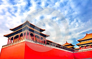 Meridian Side Gate Entrance Gugong Forbidden City Palace Beijing