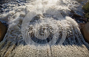 Merikoski dam overflow detail in Oulu, Finland