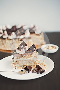 Meringue cake with hazelnuts and buttercream