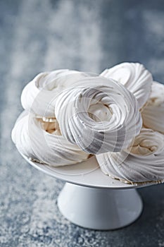 Meringue Nests on a Cake Stand