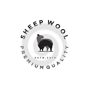Merino wool Logo Nature icon. Vector sheep logo wool template. Goat Logo Angora Vintage Retro Hipster