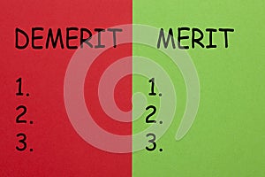 Merit Demerit Lists