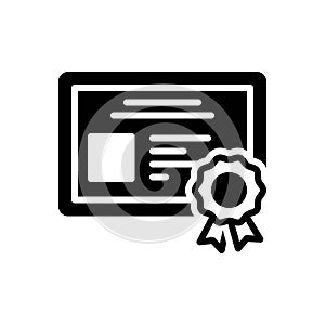 Black solid icon for Merit, qualification and excellence