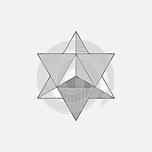 Merkaba, geometric shape, line design, triangle