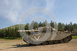 Merkava tank at the Golan Heights Israel
