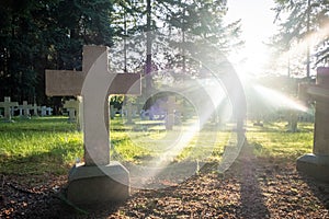 Merksplas, Antwerp, Belgium, 11th of june, 2022, cemetery or graveyard for the unknown homeless people or vagrants of