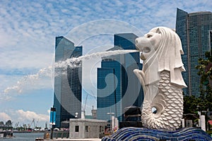 Merlion statue, landmark of Singapore