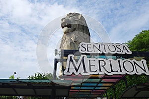 Merlion Statue on Sentosa Island in Singapore